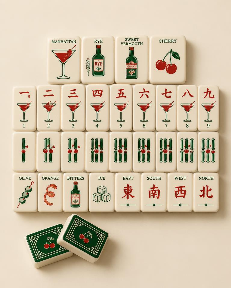 Manhattan Cocktail Mahjong Tiles